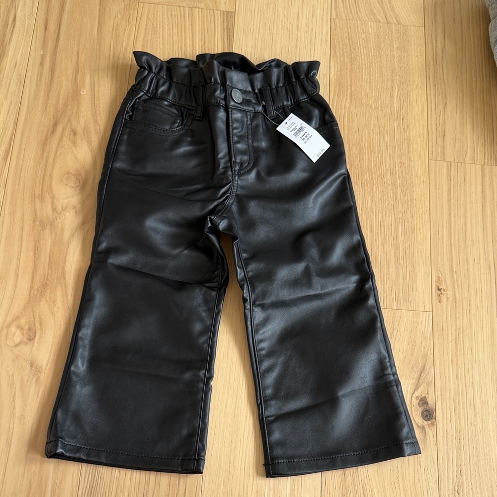 GAP Black Faux Leather Kids Pants